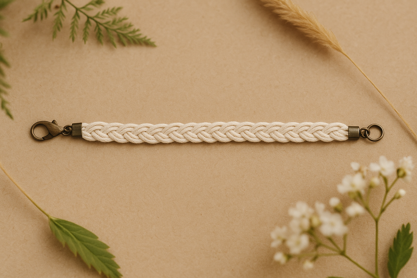 Tress - Braided Cotton Cord Bracelet – Handmade Minimalist Adjustable Unisex Wristband