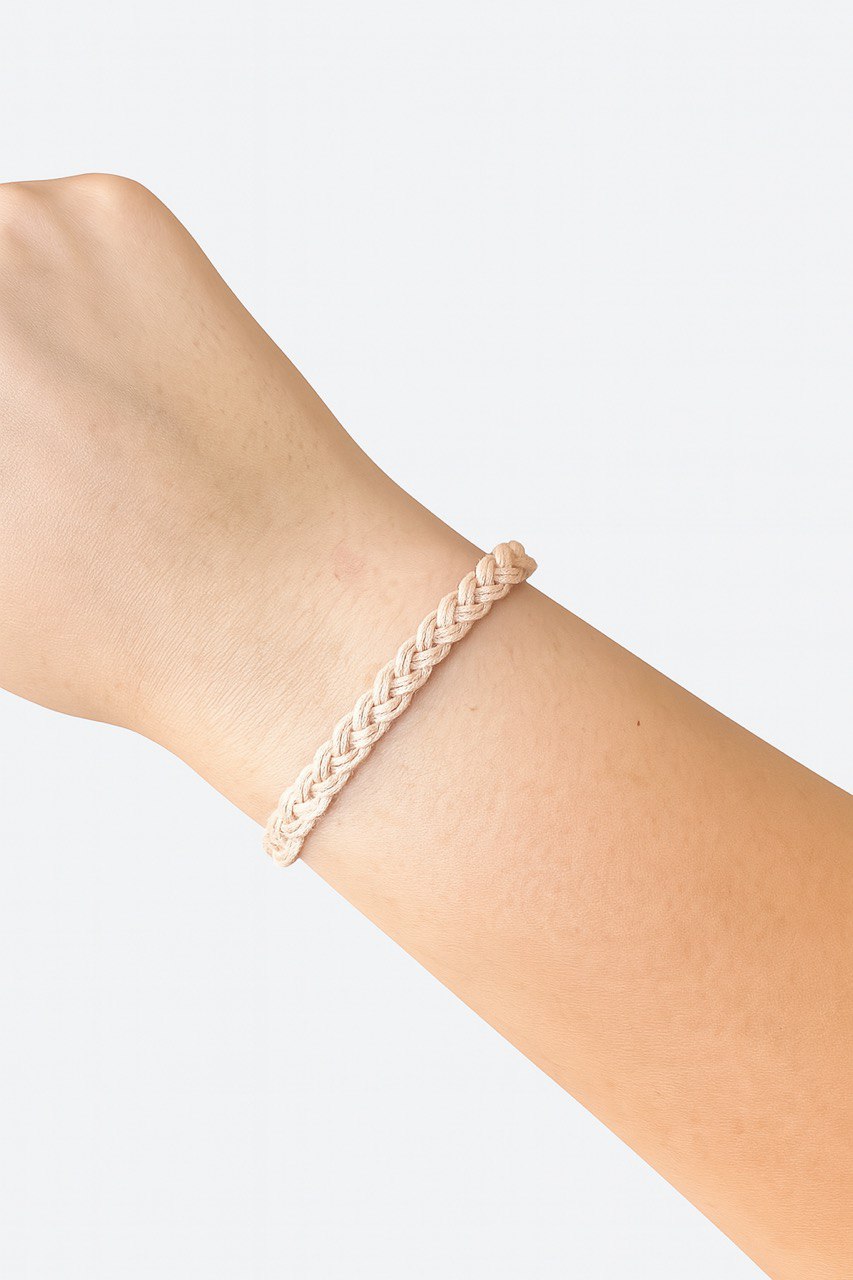 Tress - Braided Cotton Cord Bracelet – Handmade Minimalist Adjustable Unisex Wristband