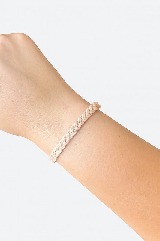 Tress - Braided Cotton Cord Bracelet – Handmade Minimalist Adjustable Unisex Wristband