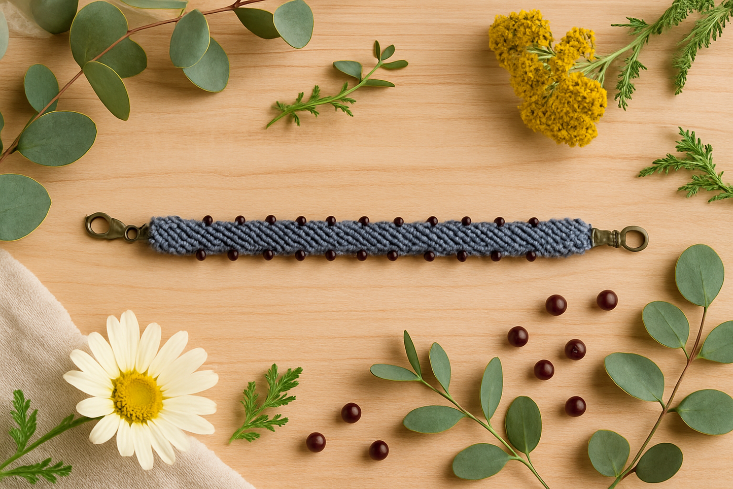Stria - Handmade Macramé Bracelet – Custom Woven with Beads